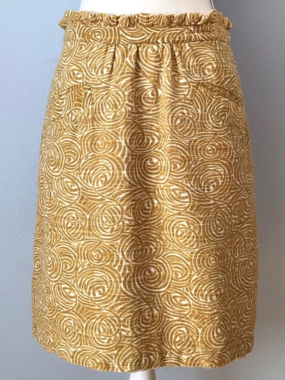 Anthropologie Elevenses Swirl Pattern Skirt with pockets